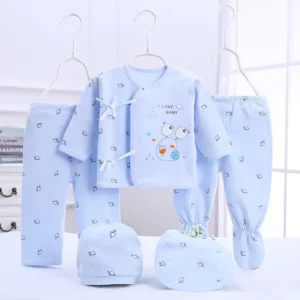 Snail Print Cotton Baby Set – 5 Piece