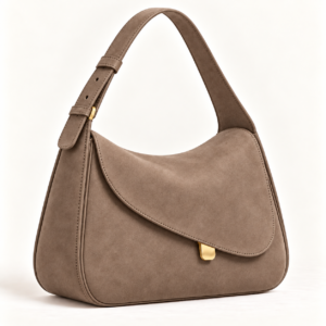 Aria Curve Shoulder Bag – Suede